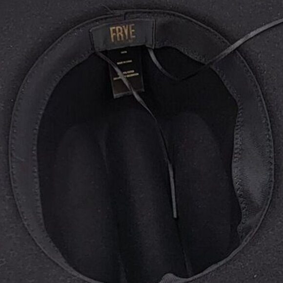 FRYE Wide Brimmed Black Western Cowgirl Rodeo Leather Band Boho Hat🆕⌚📦🏃💨🚚 - Picture 4 of 10